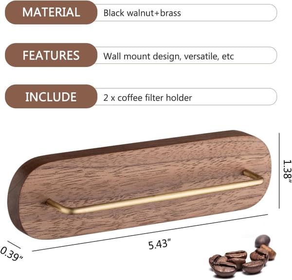 Wall Mounted Coffee Filter Holder 2-pack with Adhesive Stickers Cone-shaped Coffee Filter Holder Coffee Filter Holder[YJD]
