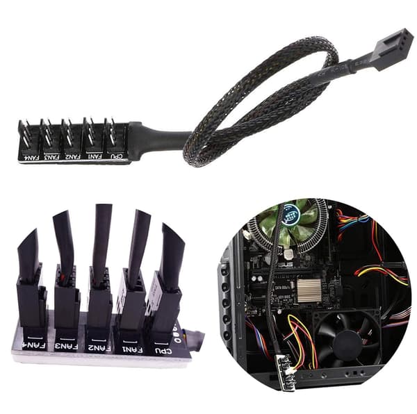 4-pin PWM-fläkthubb, 4-pin-kontakt för CPU-fläkthubb, 4 PIN PWM-fläktsplitterkabel, lämplig för dator-PC-fläktkabel
