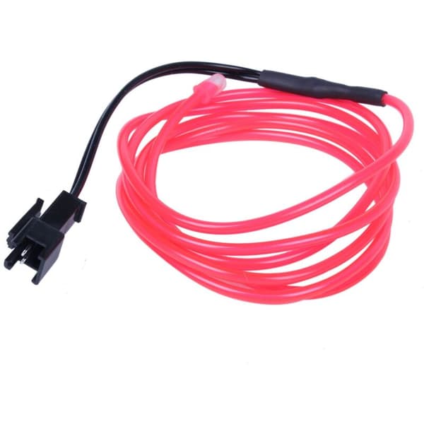 1M EL Fleksibel Neon Par LED Lys Bilslange Rør + 12V Inverter - Rosa