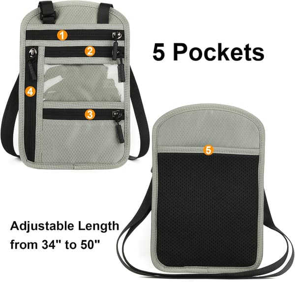 Neck Wallet Travel Document Organizer Passport Holder Mini Shoulder Bag