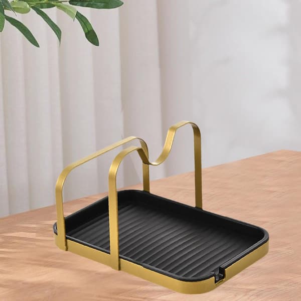 Iron Pot Lid Rack, Multifunctional Cutting Board Rack, Pot Lid Storage, for Cabinets, Gold