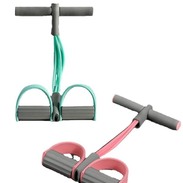 Rosa grå multifunktionell banduppgradering 6 rör fitness elastisk med pedaler grepp latex stretch rep utrustning för hem