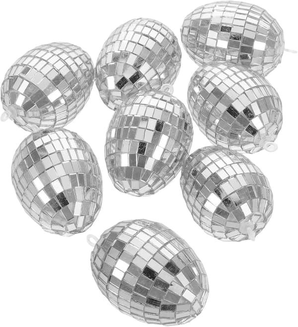 Påskeeggpynt - 8 deler vårdekorasjon, kurvborddisplay-sett Blank finish 8 stk Glossy finish 8pcs