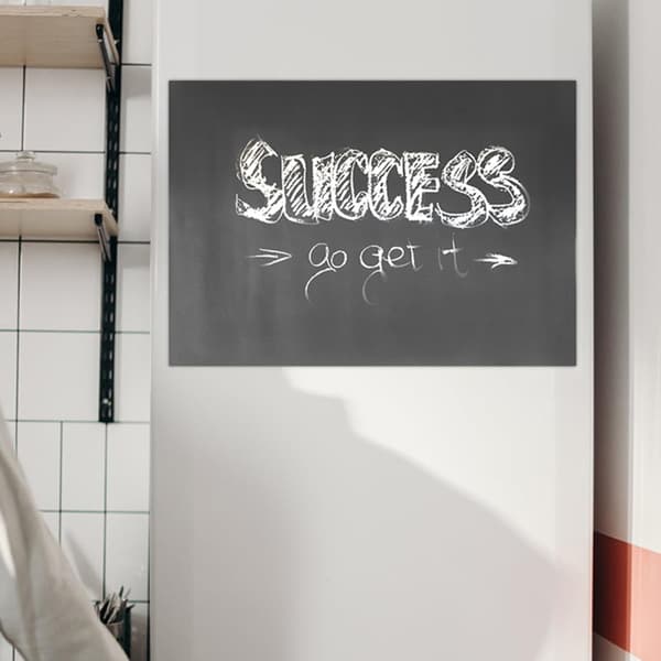 Black A4 Magnetic Dry Erase Board for Refrigerator, Small Magnetic Chalkboard Notepad