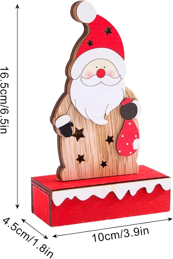Julepynt i tre med LED-lys