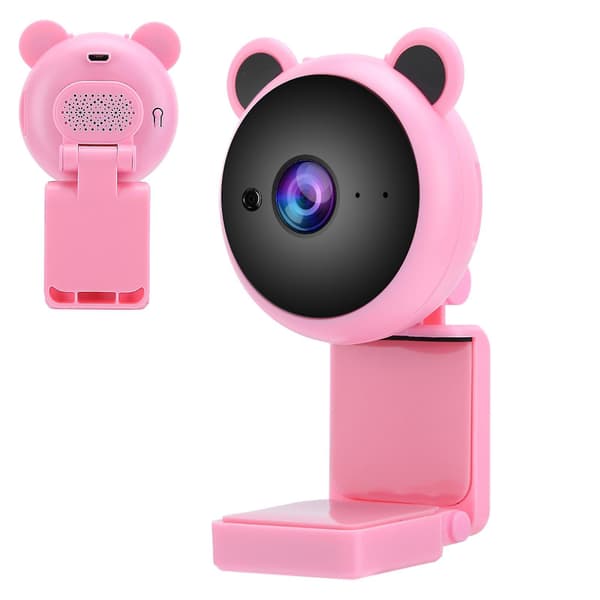 1080P HD USB Computer Camera Video Recording Digital Webcam Built-in Microphone for Live Streaming (Pink) [DB]