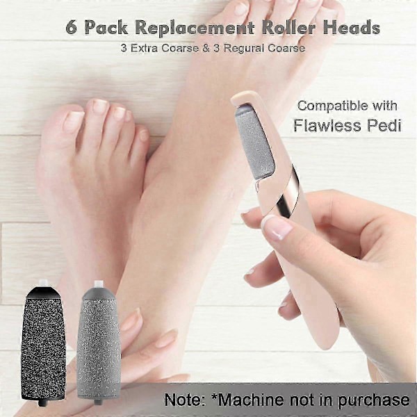 12-pack Replacement Rollers for Flawless Pedi, Replacement Heads Compatible with Finish Touch Flawless Pedi Electronic File, 6 Extra