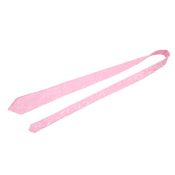 Herreslips Lommetørklæde Sæt Pink Print Klassisk Stil Slips Lommetørklæde Kit til Forretningsmøder Fester Bryllupper