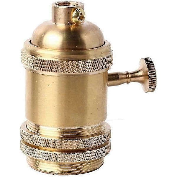 Lampefod med afbryder Vintage Messing Kobberholder til Retro Edison-stil Pære E2