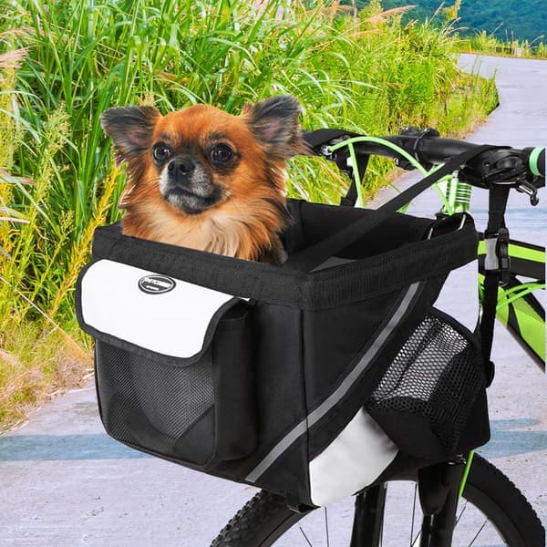 Cykelkurv til hund/kat, Hundekurv, Hundeseng - Hundehus Sort