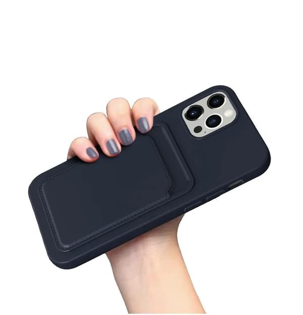 iPhone 13 silikonikuori korttipidikkeellä - sininen Blå blue