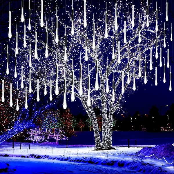 Utendørs julebelysning, meteorregn fallende regnlys