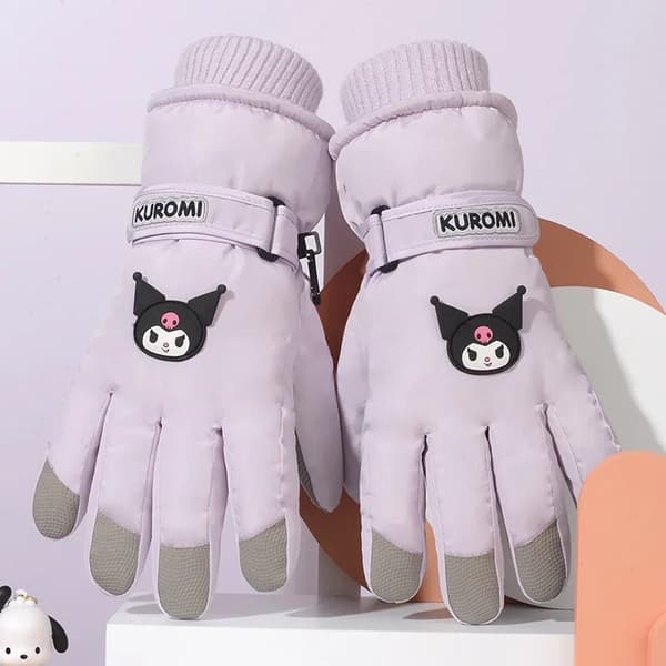Søde vindtætte varme handsker, lilla anime kawaii, studerende, udendørs, tykke, gave, vinter