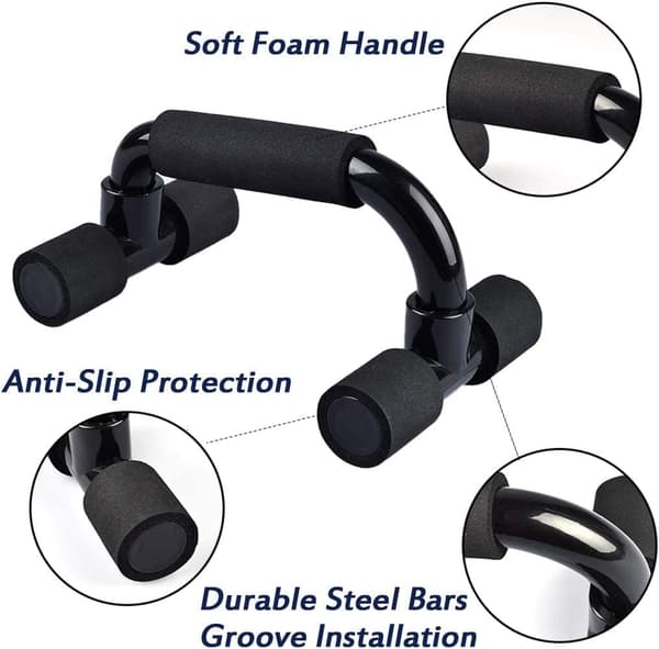Tre Push Up Bars Push Up Stativ med Polstrede Skumhåndtak Sklisikre Robuste Push Up Håndtak Perfekt for Menn og Kvinner