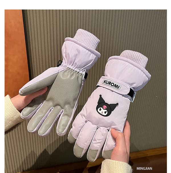 Søde vindtætte varme handsker, lilla anime kawaii, studerende, udendørs, tykke, gave, vinter