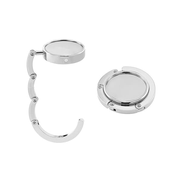 4x Handbag Hook - Foldable Metal Bag Hook - Perfect for Hanging Handbags on Tables or Desks - Silver