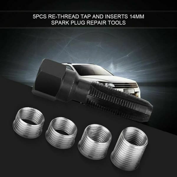 Spark Plug Thread Repair Kit, 5 Pcs 14mm Spark Plug Thread Repair Kit