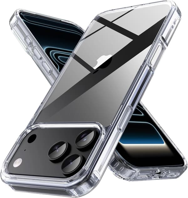 Crystal Clear Case for iPhone 17 Pro Max [Military Grade Protection] Shockproof Protective Hard Cover Slim iPhone 17 Pro Max Phone Case, Clear
