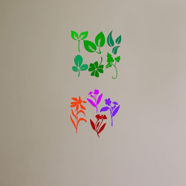 16 Sheets Reusable Flower Stencils Multifunctional Printing Template PET Material Odorless