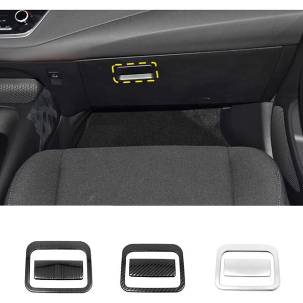 For 2019-2021 Stainless Steel Car Copilot Storage Handle Handle Box Frame Cover Decal Trim Stickers Black