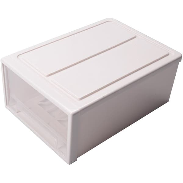 Household Beige PP Transparent Stackable Drawer Storage Box Container Organizer Set-XL