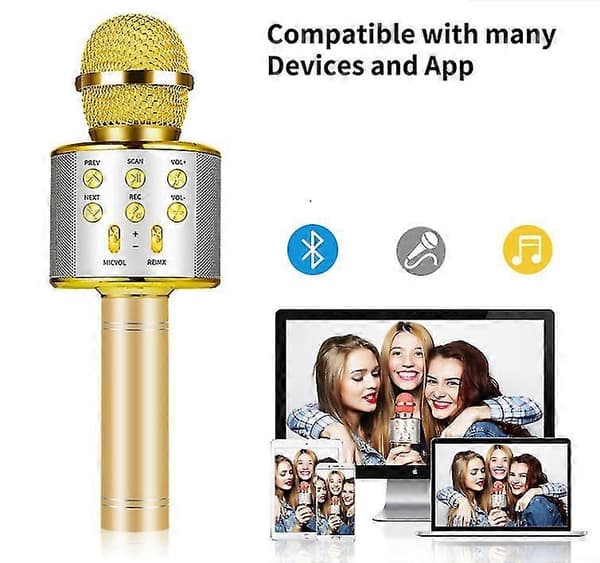 Blå Karaoke Mikrofon, mikrofon til børn, sjovt legetøj til 3-12 år gamle børn