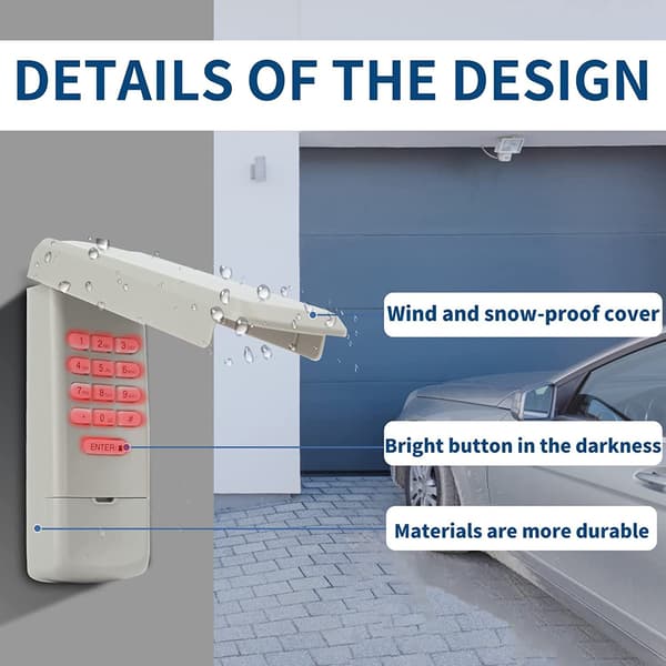 Wireless Garage Door Keypad Compatible with 877MAX 878MAX Openers