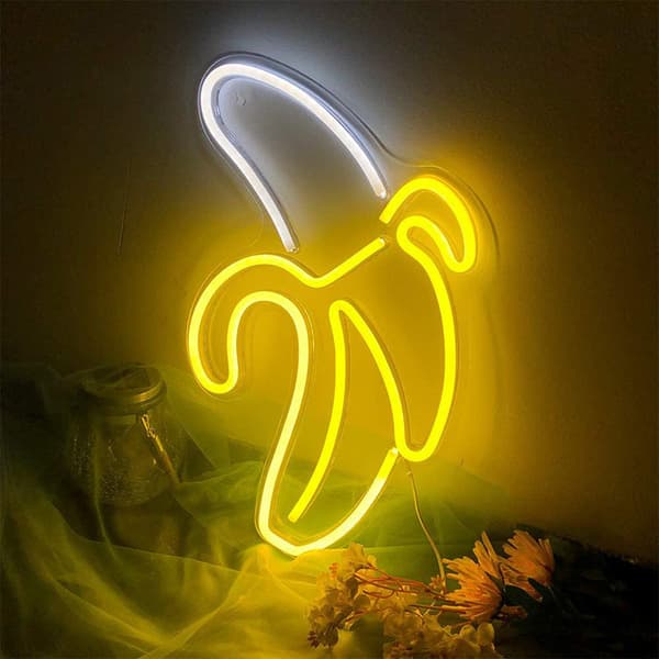 1 st Banan Neon Skylt USB LED Ljus Konst Väggdekor för Sovrum