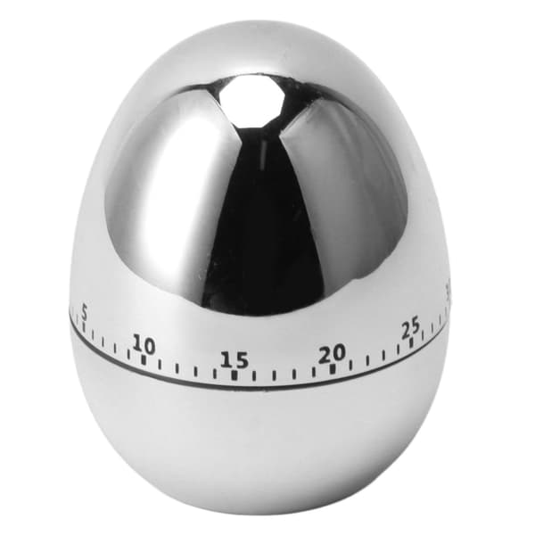60 minutter mekanisk eggtimer kjøkken matlagningsalarm klokke sølv manuell