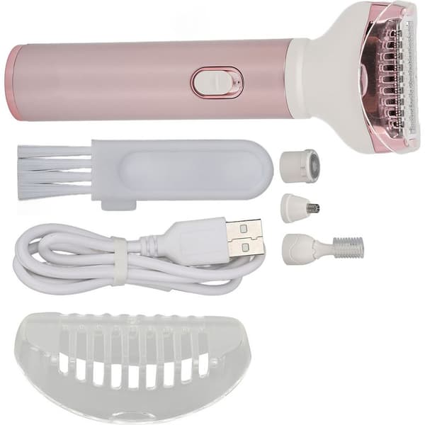 4-i-1 oppladbar hårfjerner for kvinner: multifunksjonell epilator for øyenbryn, skjegg, nese og kropp.