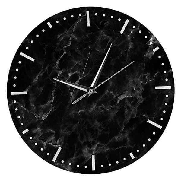 Creative Simple Marbling Pattern Wall Clock Acrylic Square Hanging For Store Display 1-pack (FMY) Black 30x30cm