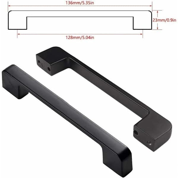 Kitchen Cabinet Handles 10-pack, Zinc Alloy Drawer Pulls for Doors and Cabinets, Modern Black, 128mm with Screws