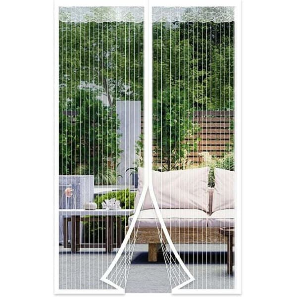140x220CM Magnetic Door Mosquito Net, Fly Screen Door, Self-Closing, Installation Kit, Self-Adhesive Strap