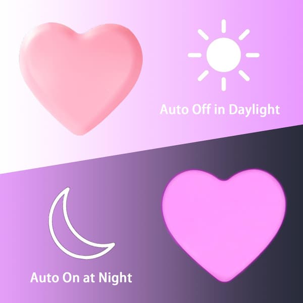 Automatic dimmable night light with dusk sensor, for nursery, bathroom, hallway, bedroom, in soft pink warm light 1-pack 1-pack 1-pack