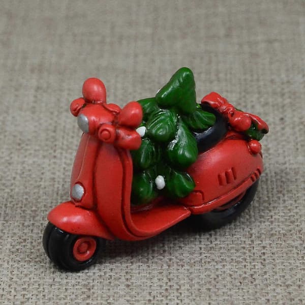 Julemotorcykel med juletræ til sengebord, rustikke hylder