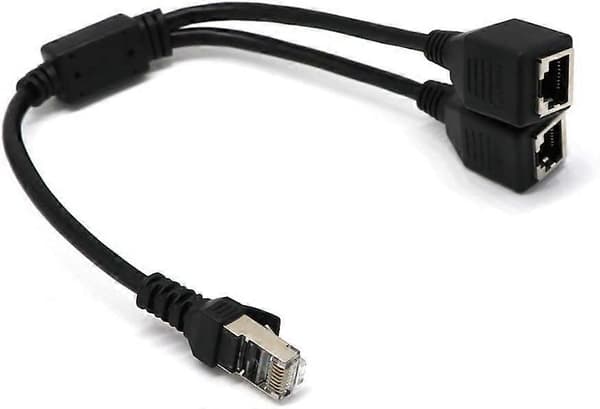 Network Splitter Adapter Cable RJ45 1 Male to 2 Female Socket Ports Ethernet LAN Cable Network Splitter Adapter