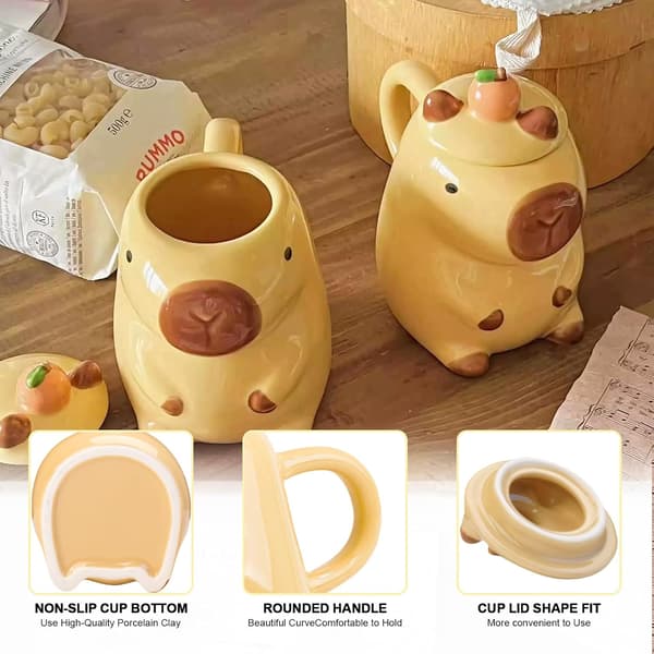 Söt Original Keramisk Mugg & Ankmugg & Kaffemugg & Kycklingmugg & Cappuccinomugg & 3D Ankmugg, Bästa Presenten till Vänner. (410ml)