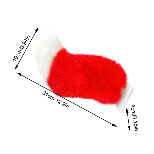 Car Tail Rechargeable Adhesive Plush Exterior Ornament Red Red