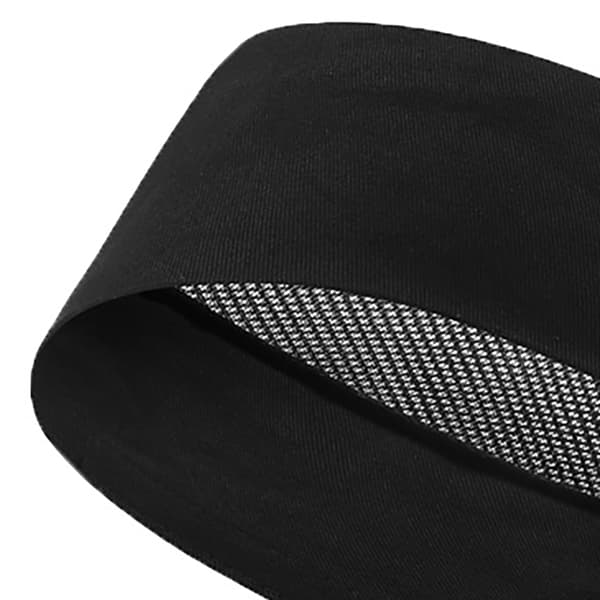 Justerbar kokkehue Åndbar bomuld polyester sort køkkenhue til restaurant