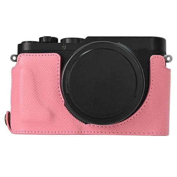For Leica D-Lux 8 Camera Case PU Leather Protective Cover with Lens Cap - Pink