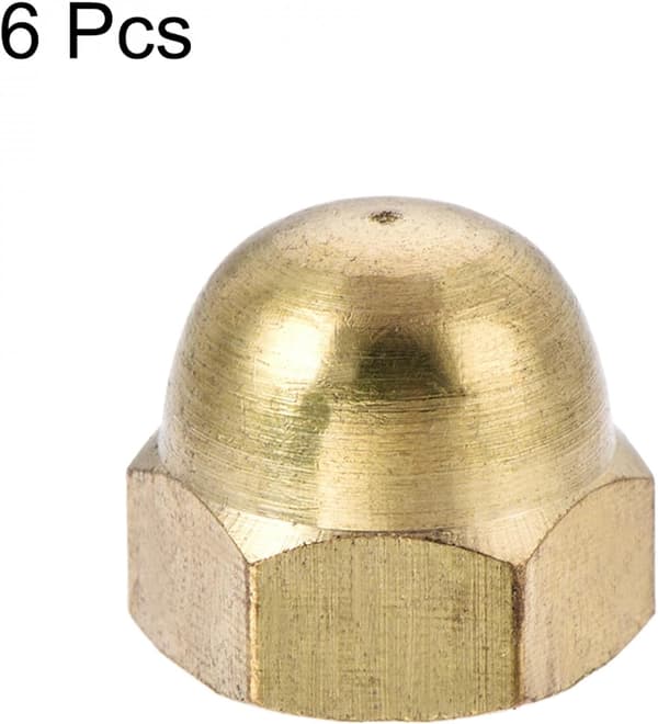 Hex Nuts - 6 Pieces M3 Dome Nuts Brass Hex Decorative Cap Nuts for Screws and Bolts Brass M3 M3