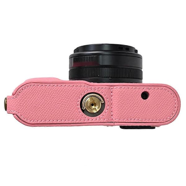 For Leica D-Lux 8 Camera Case PU Leather Protective Cover with Lens Cap - Pink