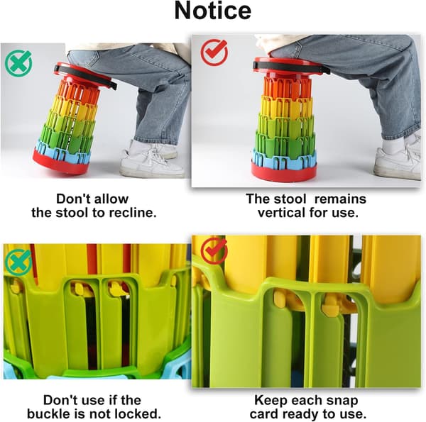 Portable Telescopic Stool, Camping Stool with 300KG Load Capacity, Lightweight Folding Stool, Foldable Stool for Outdoor Camping