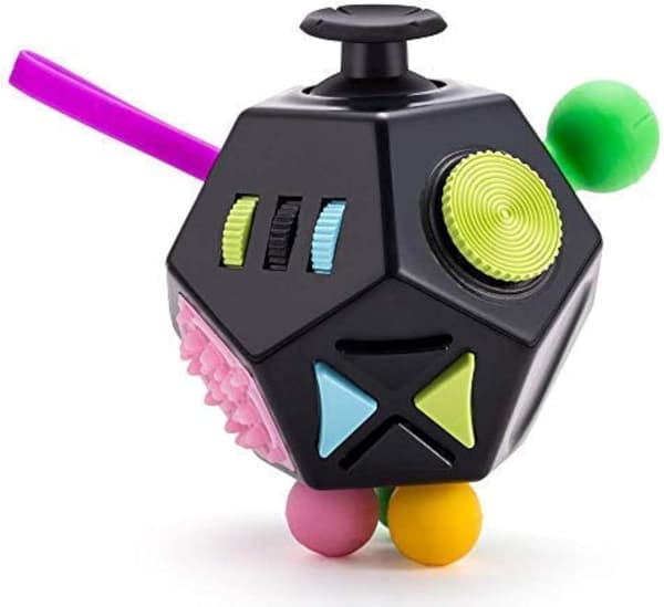 12-sidet Fidget Dodekaeder - Stress- og angstlindring - Alle aldre (svart)