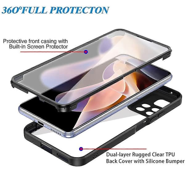 For Xiaomi Redmi Note 11 Pro / Note 11 Pro+ Acrylic + TPU 360 Degree Full Coverage Shockproof Phone Case Pink Pink