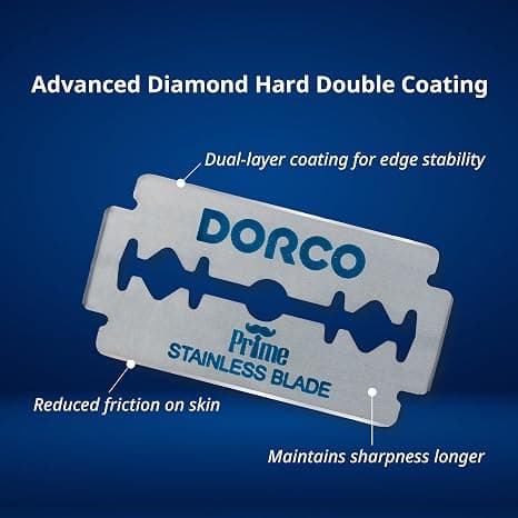 Dorco STP301 Prime Platinum Dubbelkantade Rakblad 100-pack Premium Rostfritt Stål för en Len och Precis Rakning