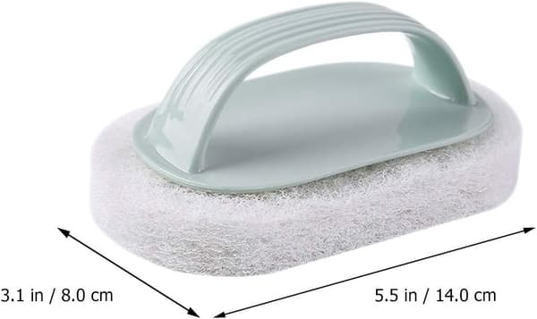 Striped Handle Sponge Brush — Cleaning Tool for Tiles, Kitchen, and Bathroom; Effective Stain Removal