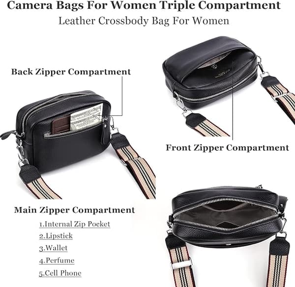 Crossbody-veske for kvinner, liten ekte skinnveske, hvit