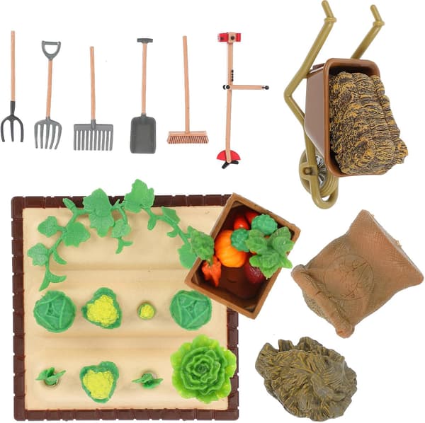 16 pcs. Farm Mini Tool Models, Micro Landscape Model, Outdoor Garden Decoration