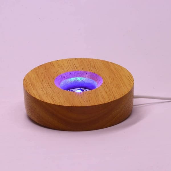 Tredispalybase med LED-belysning, fargede lys, 4 tommer (hdz004)